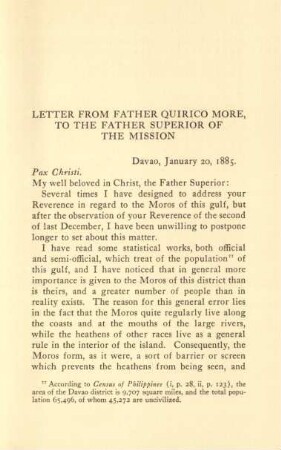 Letter from Father Quirico More, to the Father Superior of the mission