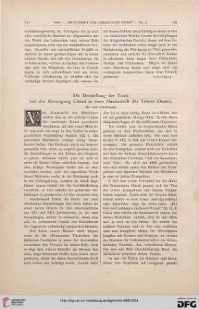 Die Darstellung der Taufe und der Kreuzigung Christi in einer Handschrift des Trierer Domes