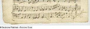 Schlußsatz Allegro, letzte Notenseite der Partitur (Blatt 6v)