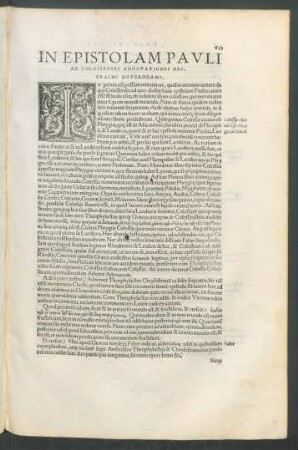 In Epistolam Pauli Ad Colossenses Annotationes Des. Erasmi Roterodami.