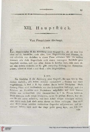 XIII. Hauptstück: Vom Planzeichnen überhaupt