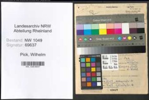 Entnazifizierung Wilhelm Pick , geb. 06.09.1913 (Angestellter)