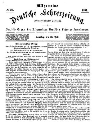 Stenographischer Bericht über die Verhandlungen der (29.) Allgemeinen Deutschen Lehrerversammlung in Mannheim (Fortsetzung)