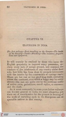 Chapter VI: Travelling in India