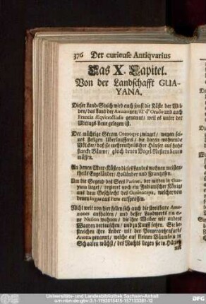 Das X. Capitel. Von der Landschafft Guayana.