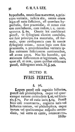 Sectio II. Ivris Peritia.