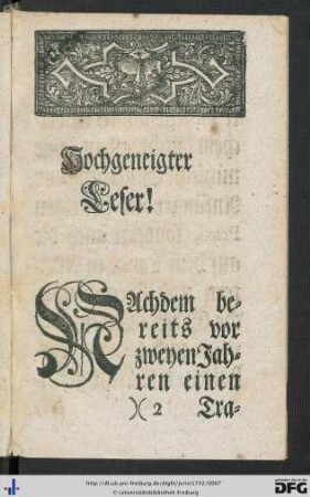 Hochgeneigter Leser!