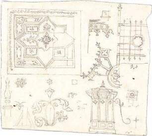 Zocher, Ernst; Architektur- Ornament- und Figurenstudien - Ornamente u. Innendekoration (Details)