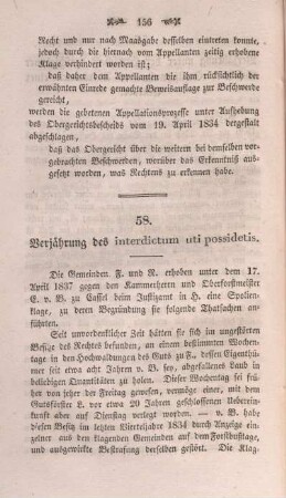 58. Verjährung des interdictum uti possidetis.