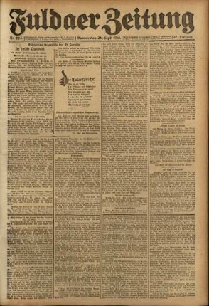 Ausgabe vom Donnerstag, den 26. September 1918.
