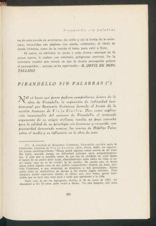 Pirandello sin palabras