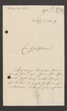 Brief von Hermann Stadler an Unbekannt