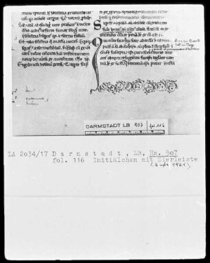 Decretum gratiani glossatum — ---, Folio 116rectoZierinitiale