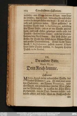 XX. Die andere Bitte. Matth. VI, 20. Dein Reich komme.