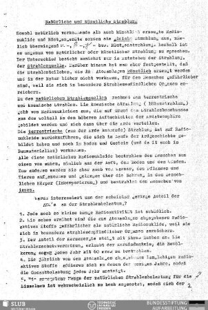 Natürliche und künstliche Strahlung