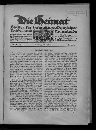 Die Heimat. 1921-1944