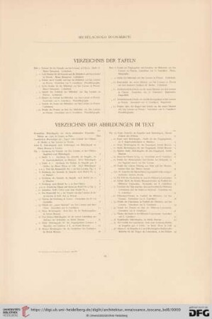 Verzeichnis der Tafeln / Verzeichnis der Abbildungen im Text