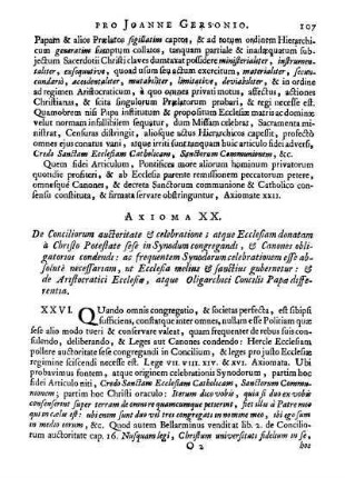 Axioma XX. De Conciliorum auctoritate & celebratione [...]