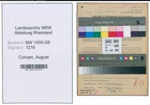 Entnazifizierung August Conzen , geb. 18.03.1897 (Techn.Kaufmann)