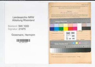 Entnazifizierung Hermann Gossmann, geb. 14.04.1900 (Postoberinspektor)