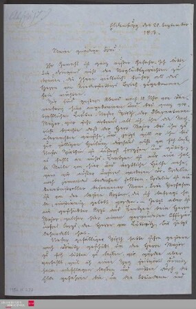 Ms 85-3 - Brief von Karl Friedrich Friesen an Elisa Ahlefeldt-Laurvig