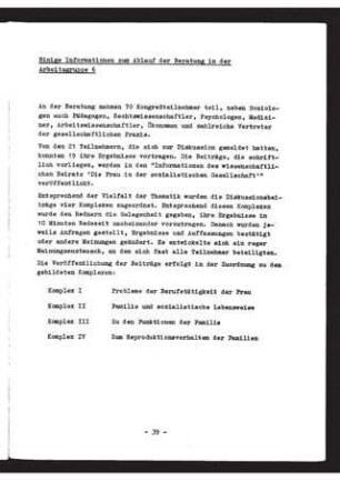 Einige Informationen zum Ablauf der Beratung in der Arbeitsgruppe 6