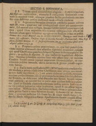 Sectio I. Historica