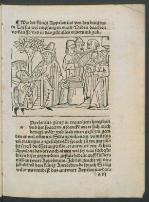 Wie der künig Appolonius von den burgern in Tarsia wol empfangen ward ...