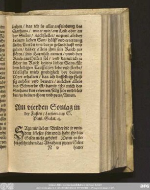 Am vierden Sontag in der Fasten/ Lection aus S. Paul. Galat. 4.