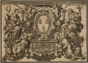 Schmuck für ein Thesenblatt mit dem Wappen der Barberini
