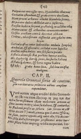Cap. II. Querela Gronovii seria de contemptu rei literaria politioris adhuc amplius expenditur.