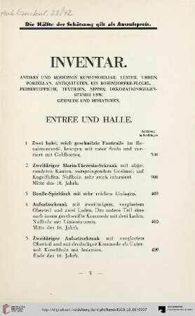 Inventar (Nr. 1-212)