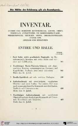 Inventar (Nr. 1-212)