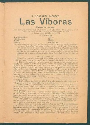Las víboras : drama en un acto