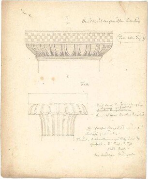 Neureuther, Gottfried von; Kapitell- und Ornamentstudien - Säulenkapitelle (Ansichten)