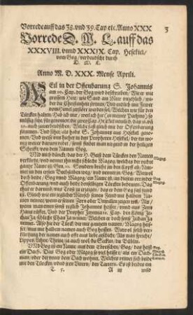Vorrede D. M. L. auff das XXXVIII. unnd XXXIX. Cap. Hesekiel ...