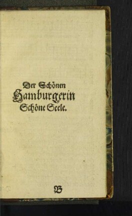 Der Schönen Hamburgerin Schöne Seele