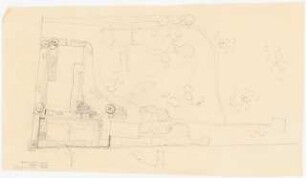 Garten am Postgebäude, Rheinsberg: Lageplan mit Gartenplan