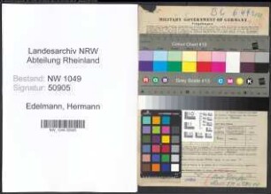 Entnazifizierung Hermann Edelmann , geb. 20.03.1891 (Kaufmann)