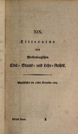 Beiträge zum Mecklenburgischen Staats- und Privatrecht, 5