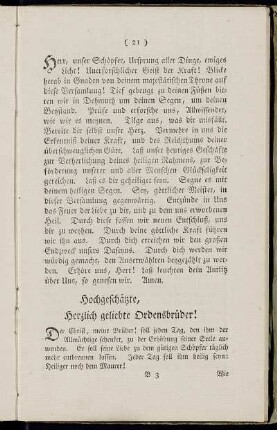 Hochgeschätzte, Herzlich geliebte Ordensbrüder!