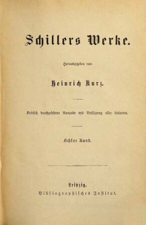 Schillers Werke, 8