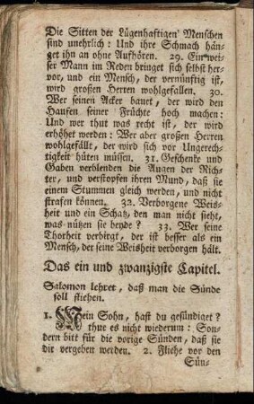 Das ein und zwanzigste Capitel. - Das fünf und zwanzigste Capitel.