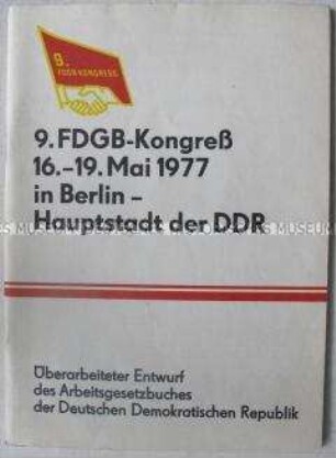 Dokumentation zum 9. FDGB-Kongreß