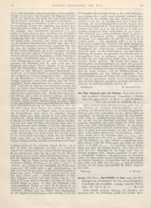 156 [Rezension] Das Neue Testament nebst den Psalmen. Nach dem Grundtext rev. Uebersetzung