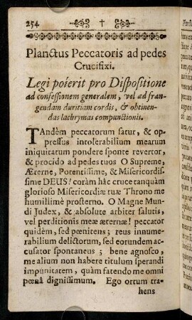 254-272, Planctus Peccatoris ad pedes Crucifixi.