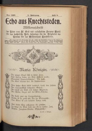 Mai 1909. Heft 8