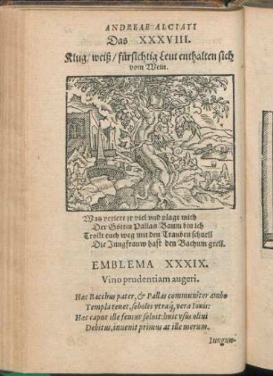 Emblema XXXIX. Vino prudentiam augeri.