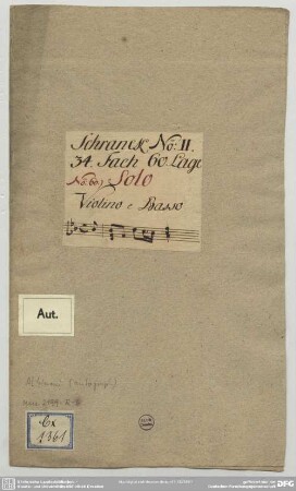 Sonatas - Mus.2199-R-6 : vl, bc - B|b; TalAl So 34; RosA II.A.1.12.4