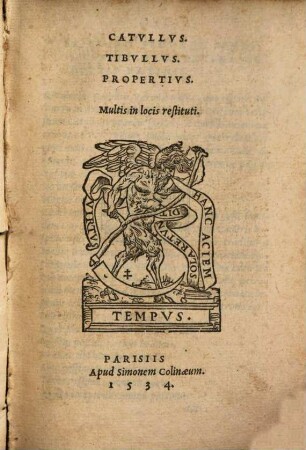 Catullus, Tibullus, Propertius, multis in locis restituti